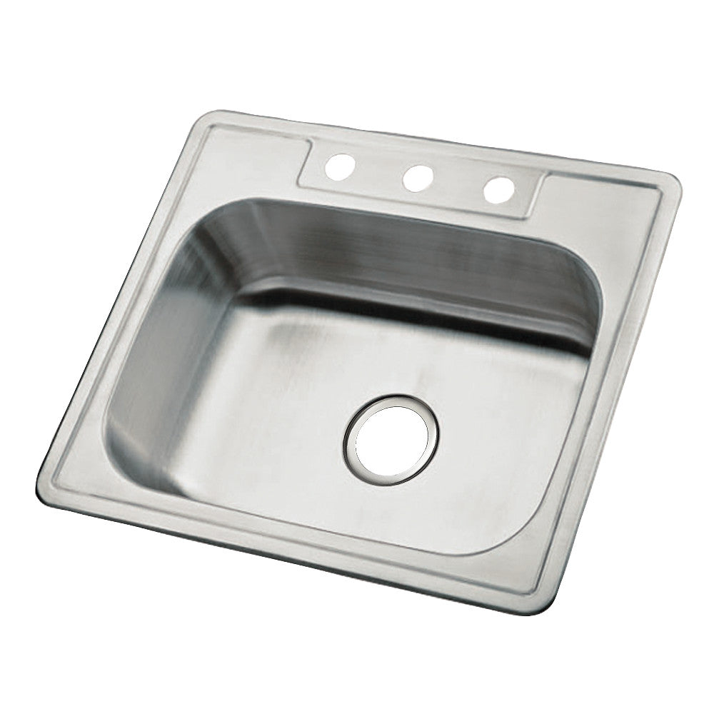 Carefree 25 Inch Drop-In Kitchen Sink in Brushed Stainless