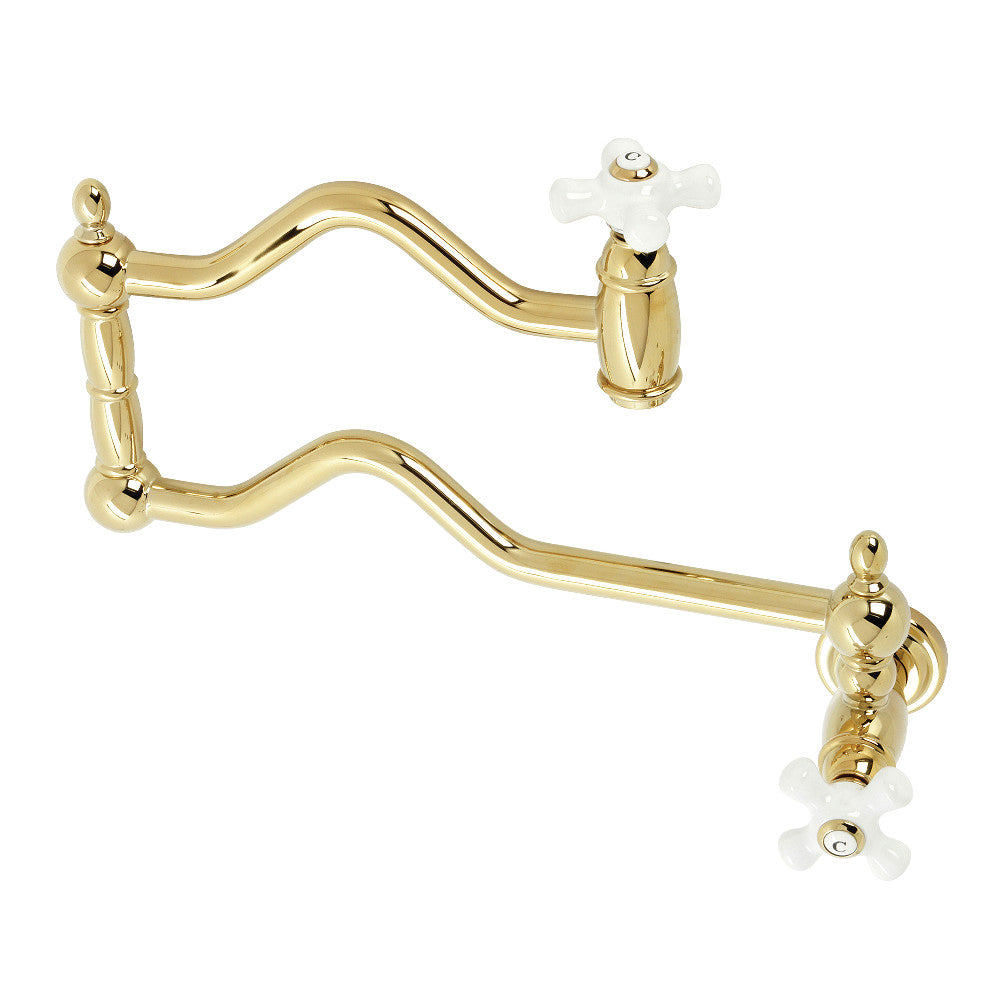 Heritage Pot Filler Faucet in Polished Brass