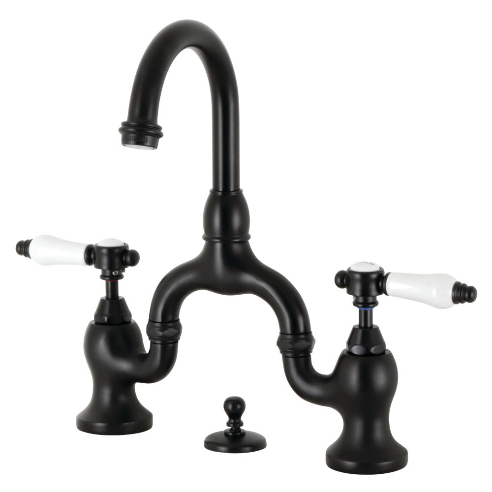 Bel-Air Bridge Bathroom Faucet in Matte Black
