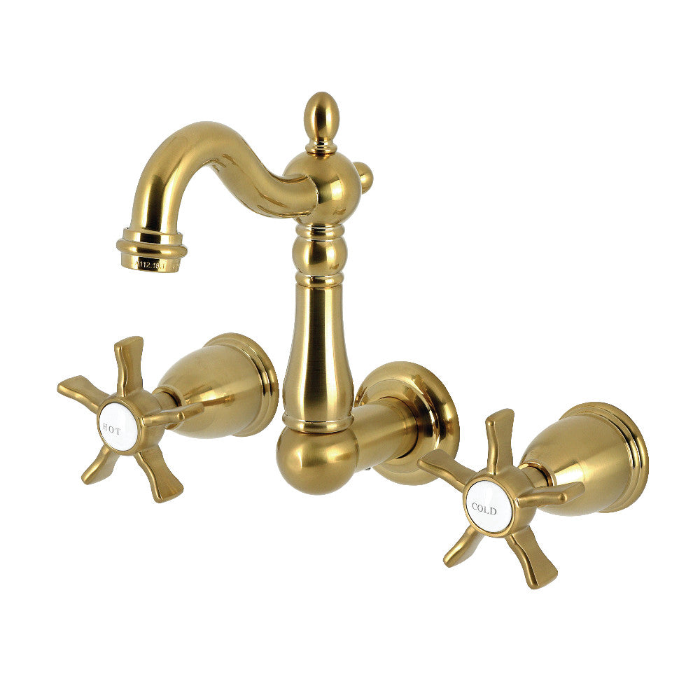 Hamilton Wall-Mount Bathroom Faucet in Brushed Brass