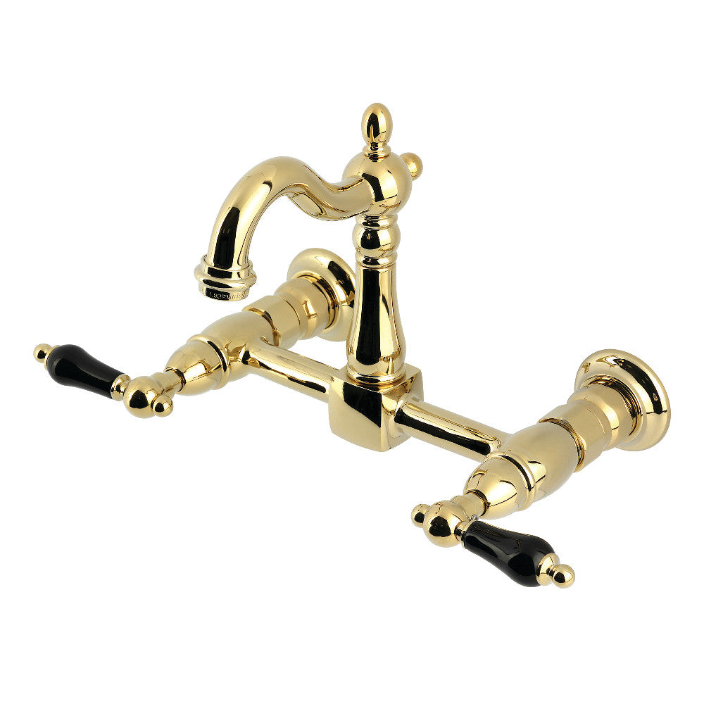 Duchess Wall Mount Kitchen Faucet in Polished Brass