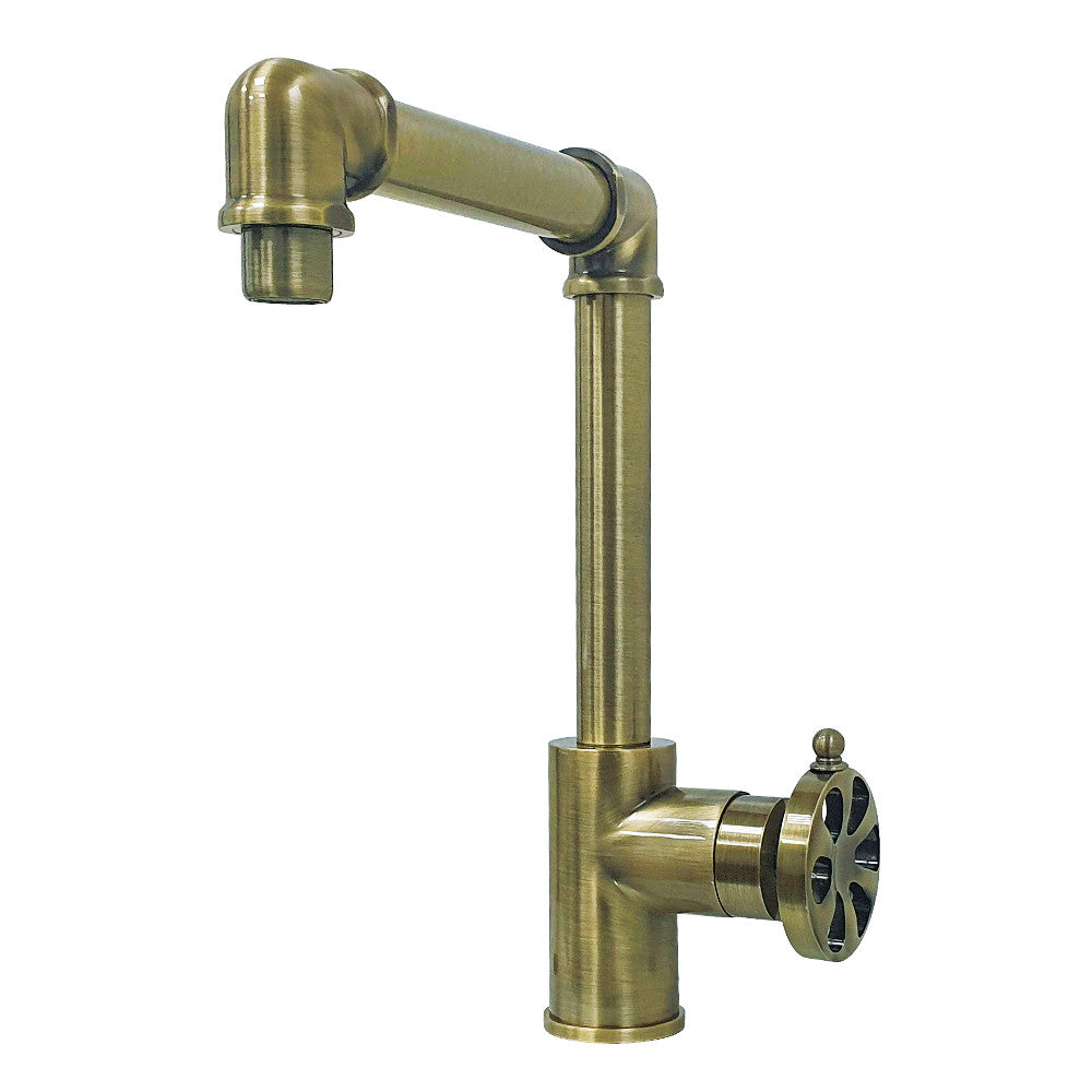 Belknap Single-Hole Bathroom Faucet in Antique Brass