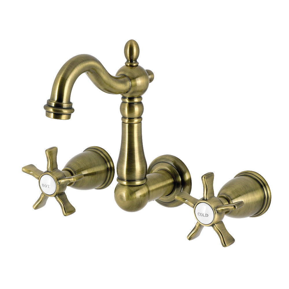 Hamilton Wall-Mount Bathroom Faucet in Antique Brass