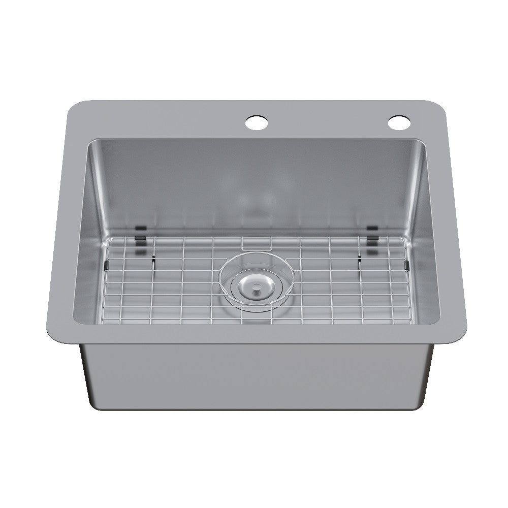 Calgary 25 Inch Dual-Mount Sink in Brushed Stainless
