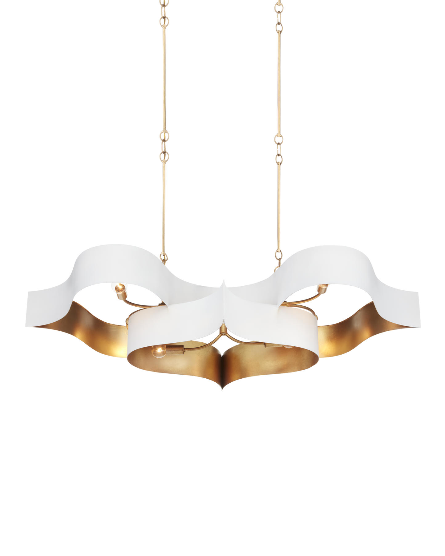 Grand Lotus White Oval Chandelier