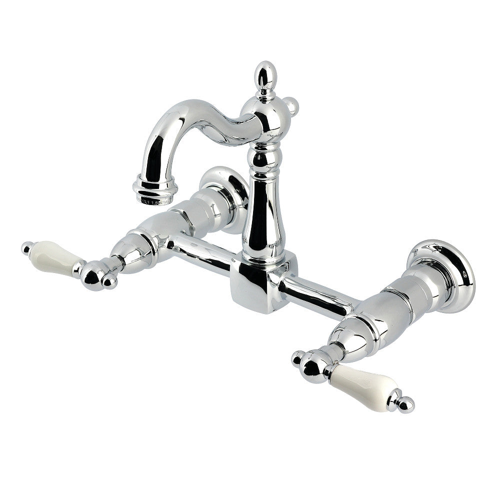 Heritage Wall Mount Kitchen Faucet in Polished Chrome