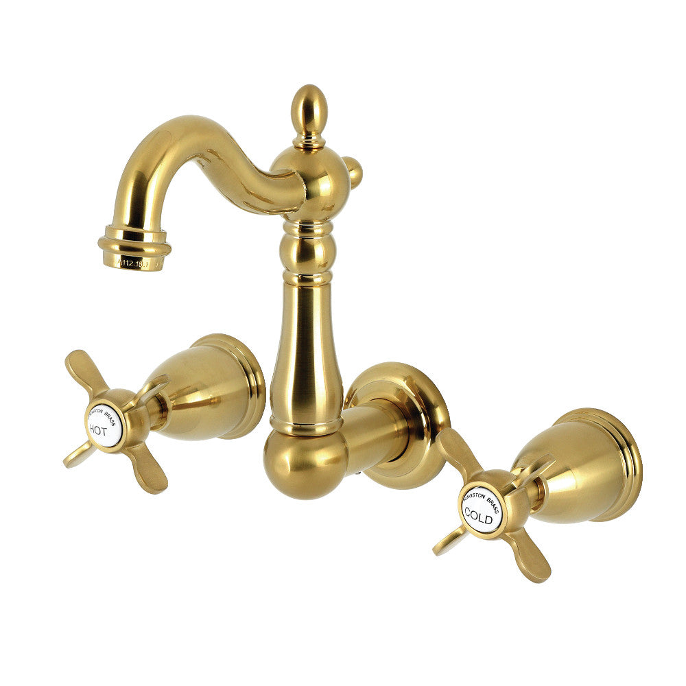 Essex Wall-Mount Bathroom Faucet in Brushed Brass