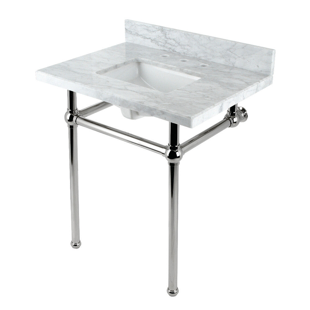 Templeton 30 Inch Console Sink in Carrara Marble