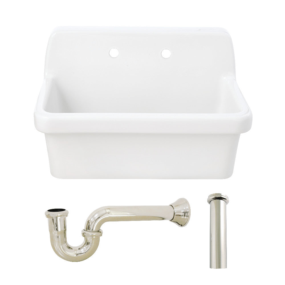 Doriteal 30.125 Inch Wall Mount Kitchen Sink in White