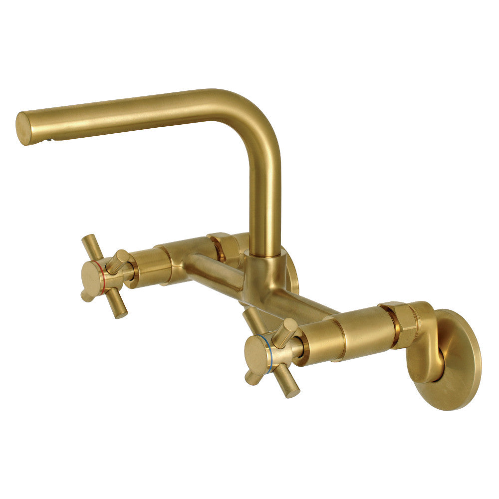 Concord Wall Mount Kitchen Faucet in Brushed Brass