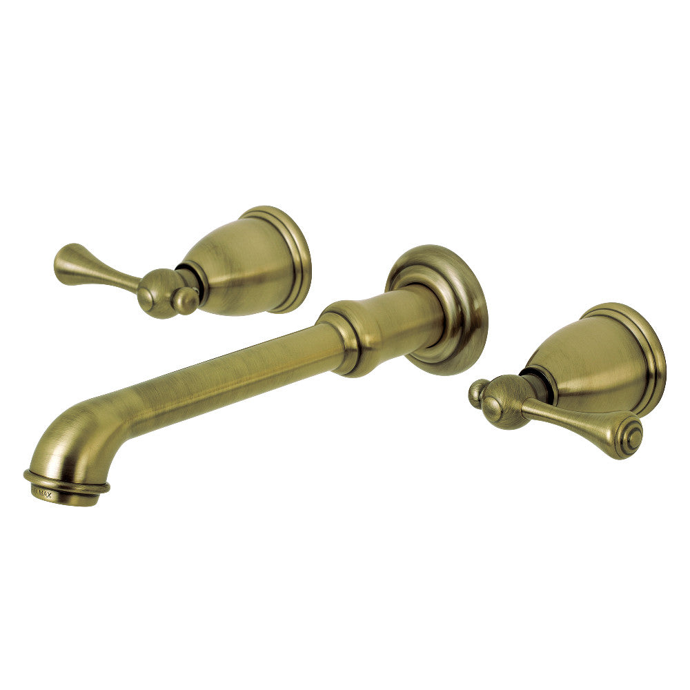 English Country Wall-Mount Bathroom Faucet in Antique Brass