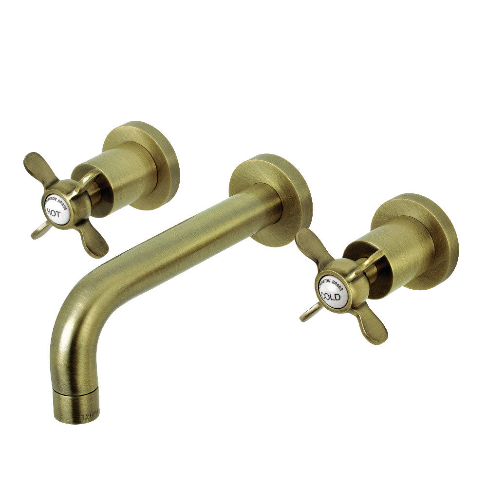 Essex Wall-Mount Bathroom Faucet in Antique Brass