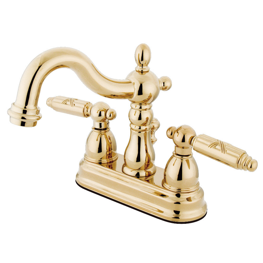 Heritage 4 Inch Centerset Bathroom Faucet in Polished Brass