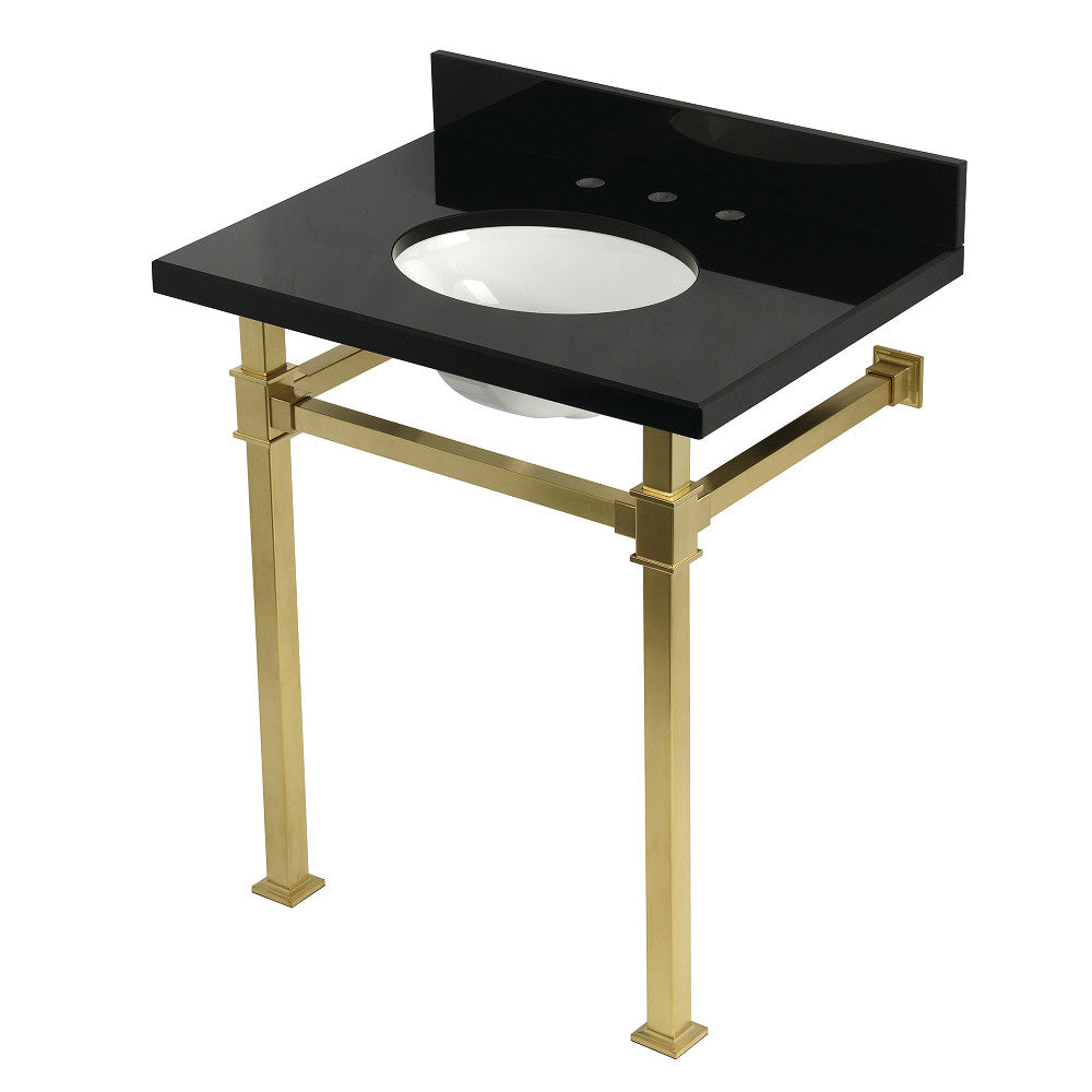 Monarch 30 Inch Console Sink in Brushed Brass