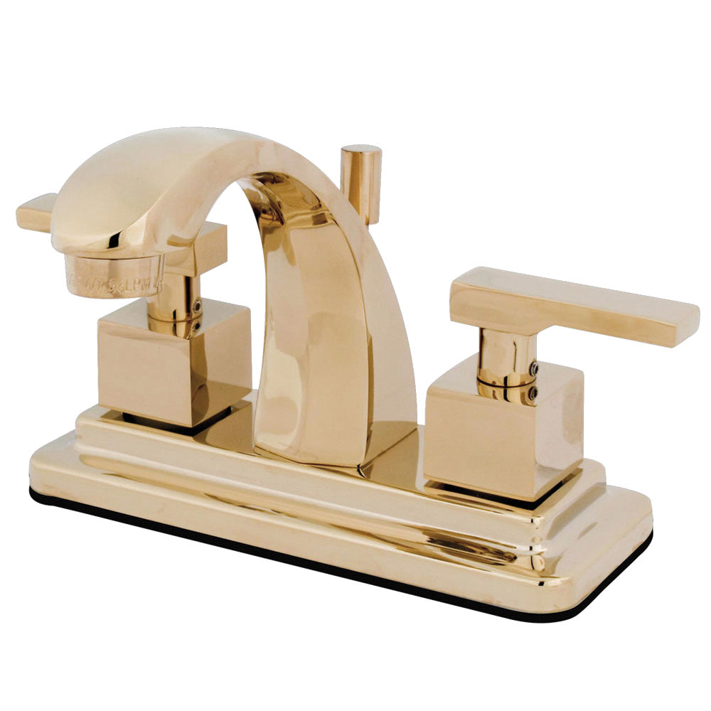 Executive 4 Inch Centerset Bathroom Faucet in Polished Brass