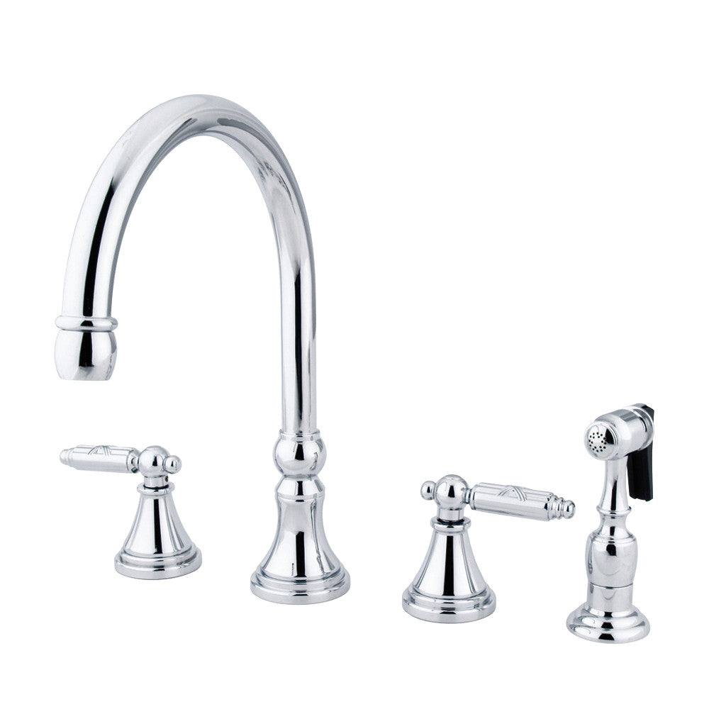 Georgian Widespread Kitchen Faucet in Polished Chrome