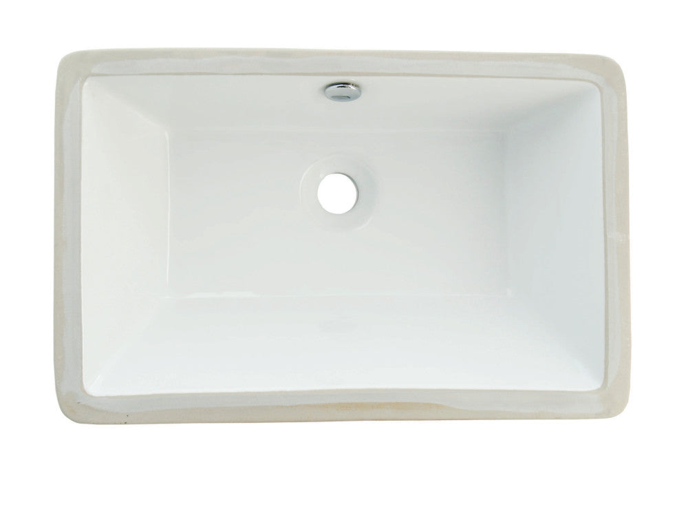 Castillo 21.13 Inch Undermount Bathroom Sink in White