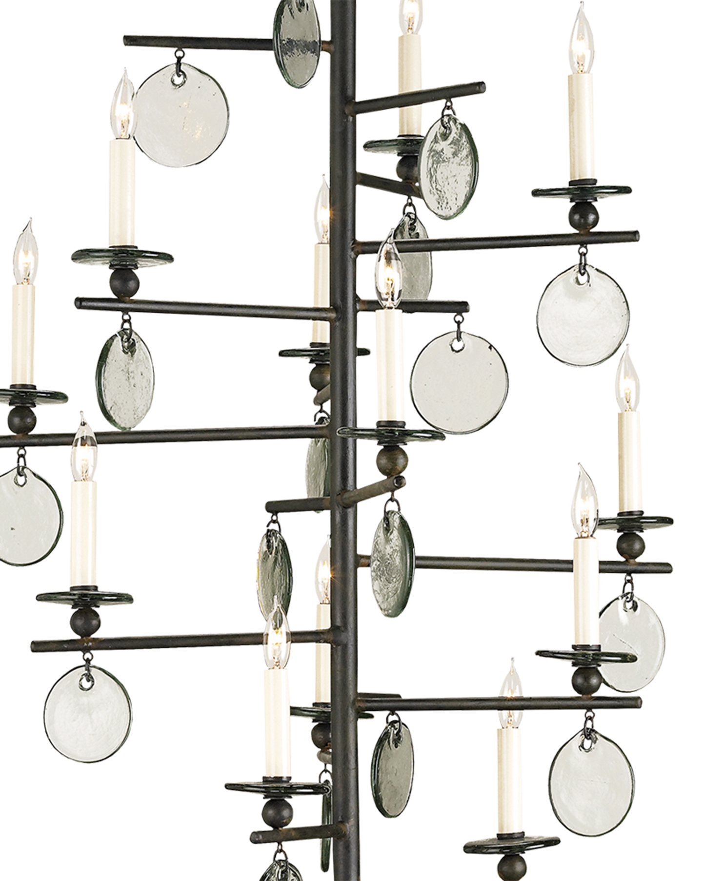 Sethos Large Black Recycled Glass Chandelier