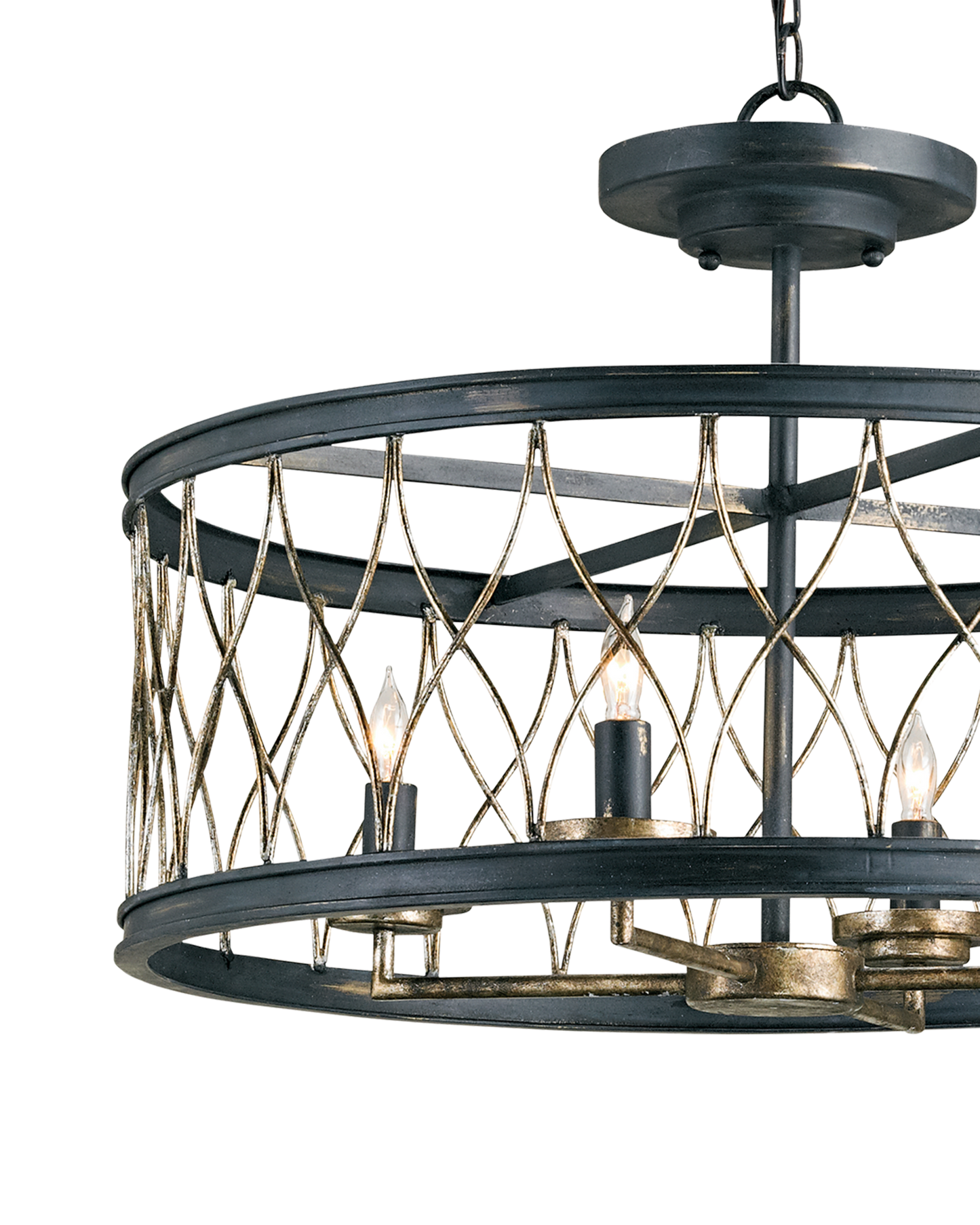 Crisscross Black Semi-Flush Mount