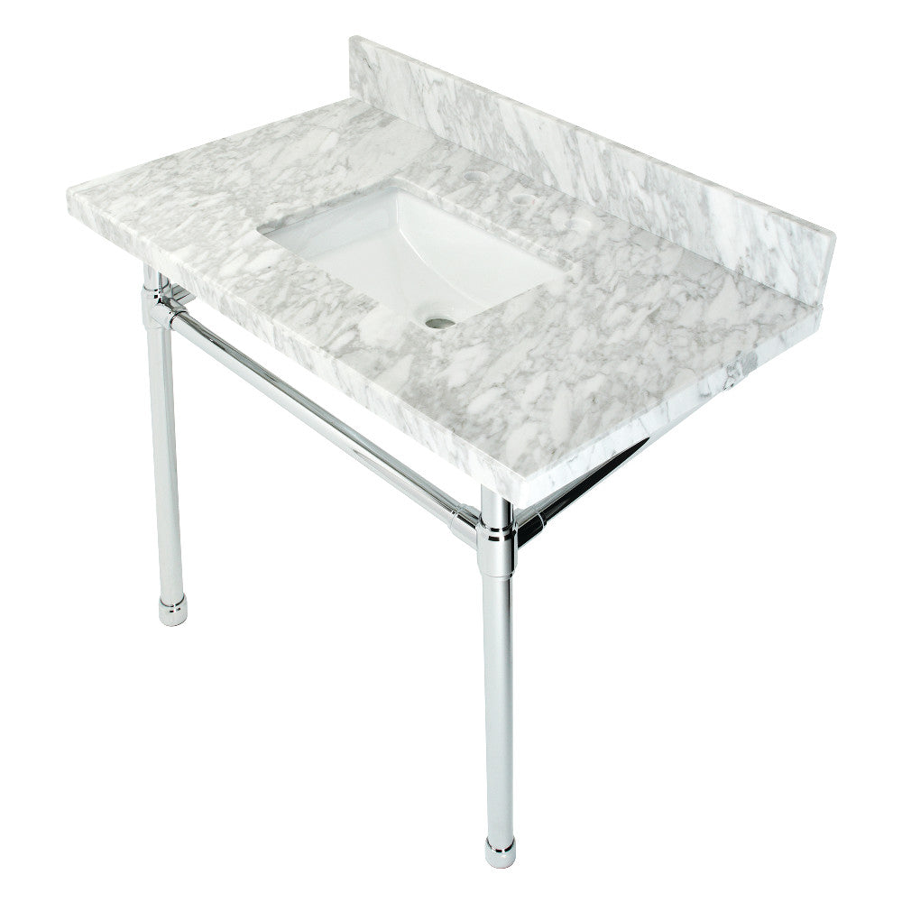 Dreyfuss 36 Inch Console Sink in Carrara Marble