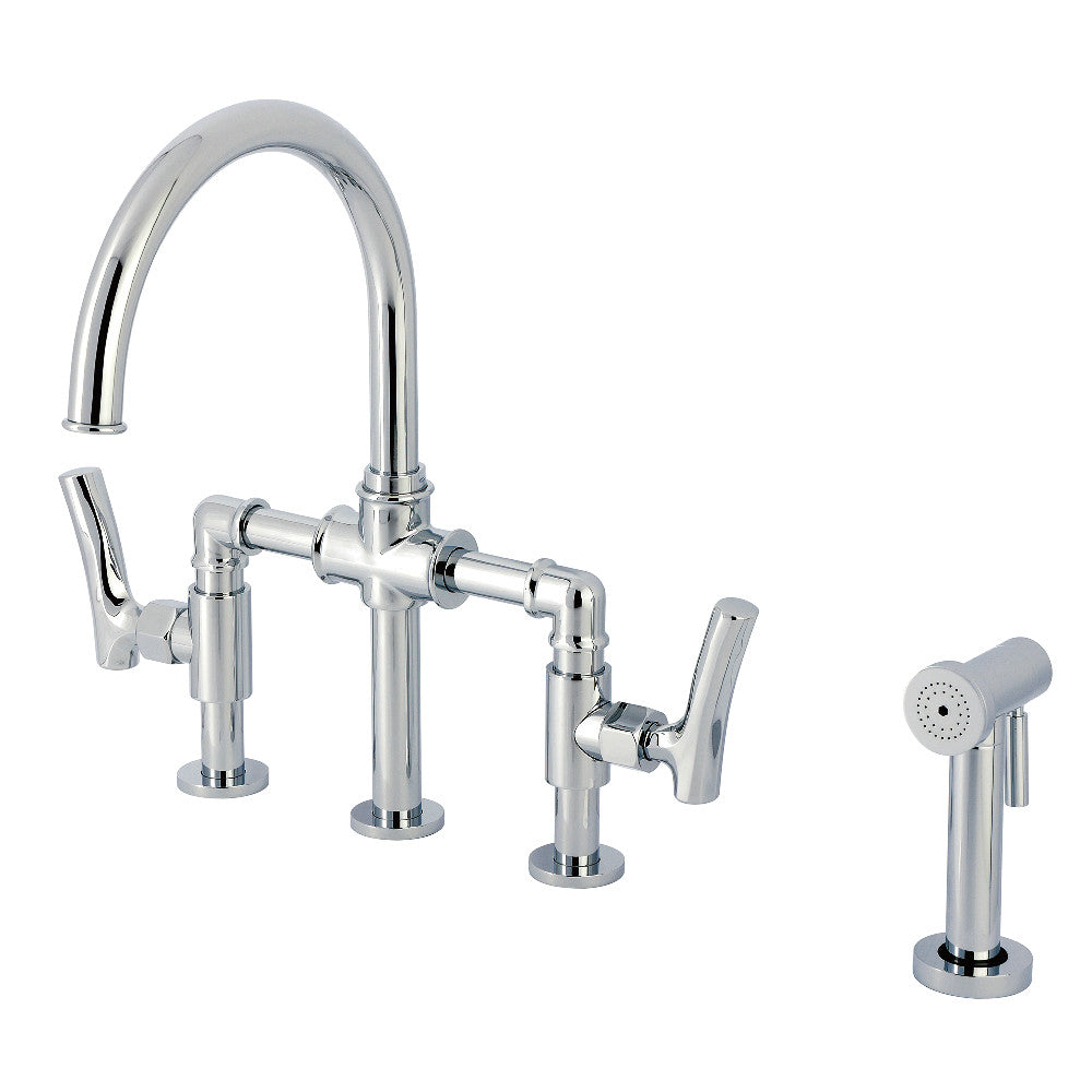 Hallerbos Bridge Kitchen Faucet in Polished Chrome