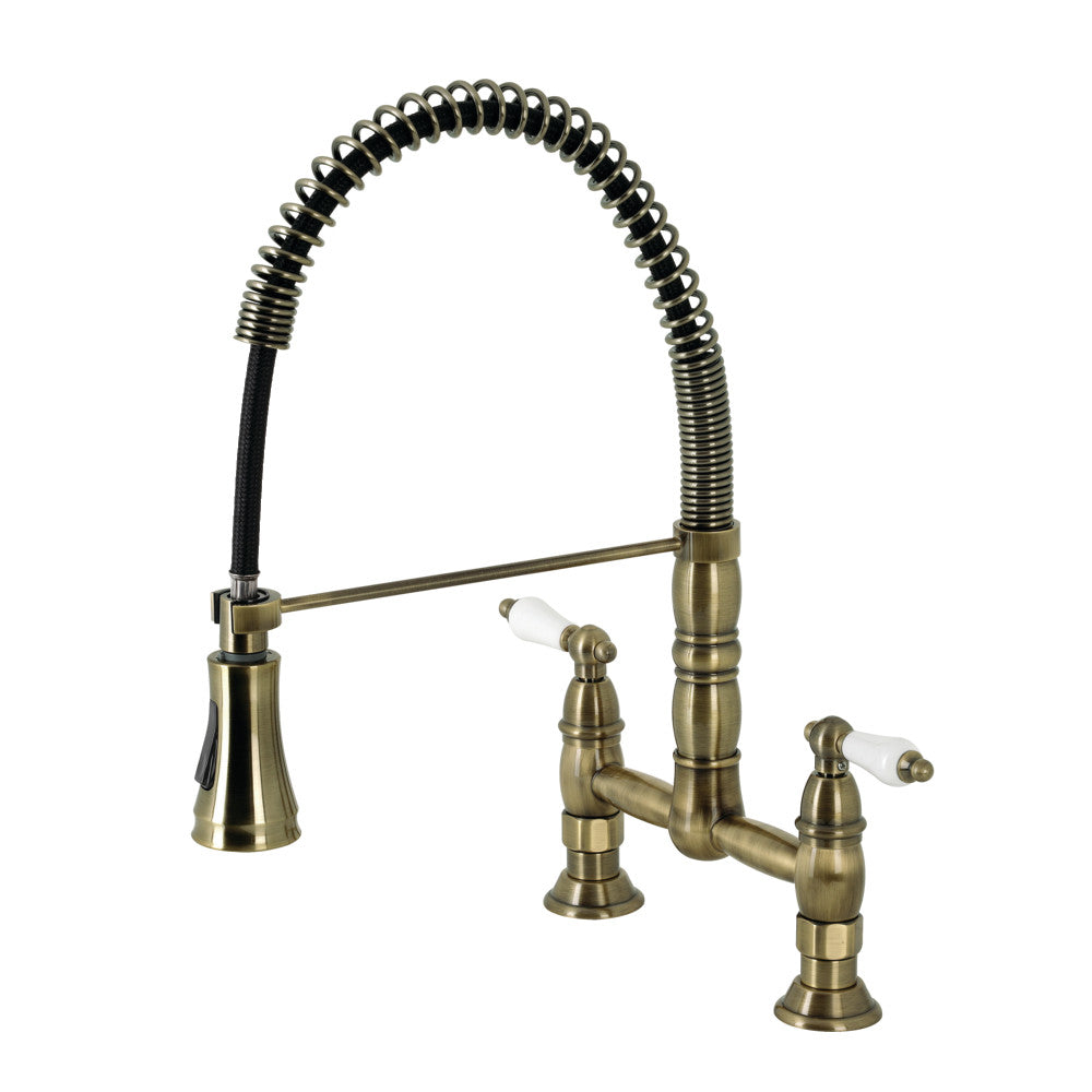 Heritage Pre-Rinse Kitchen Faucet in Antique Brass