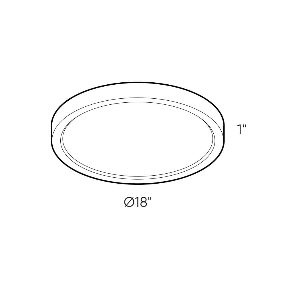 Round Flush Mount, universal 120V-347V, 0-10V dimming