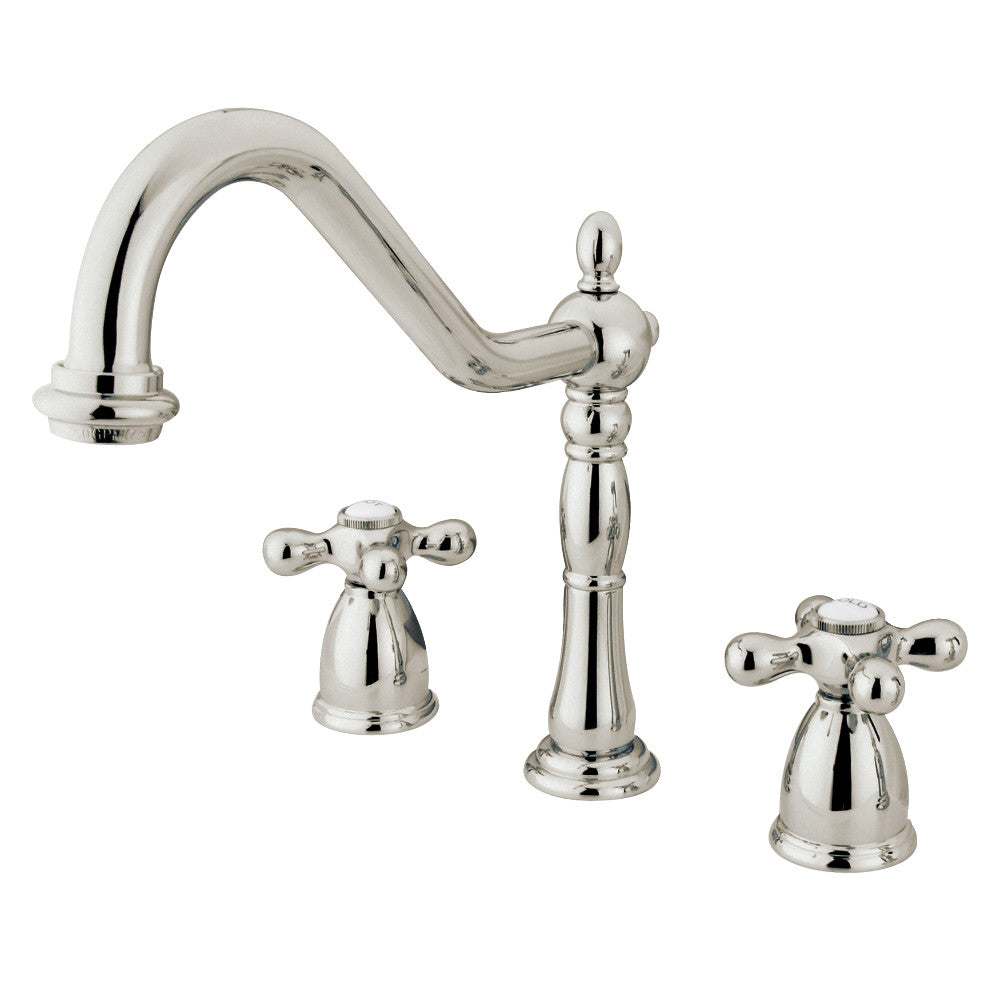 Heritage Widespread Kitchen Faucet in Polished Nickel