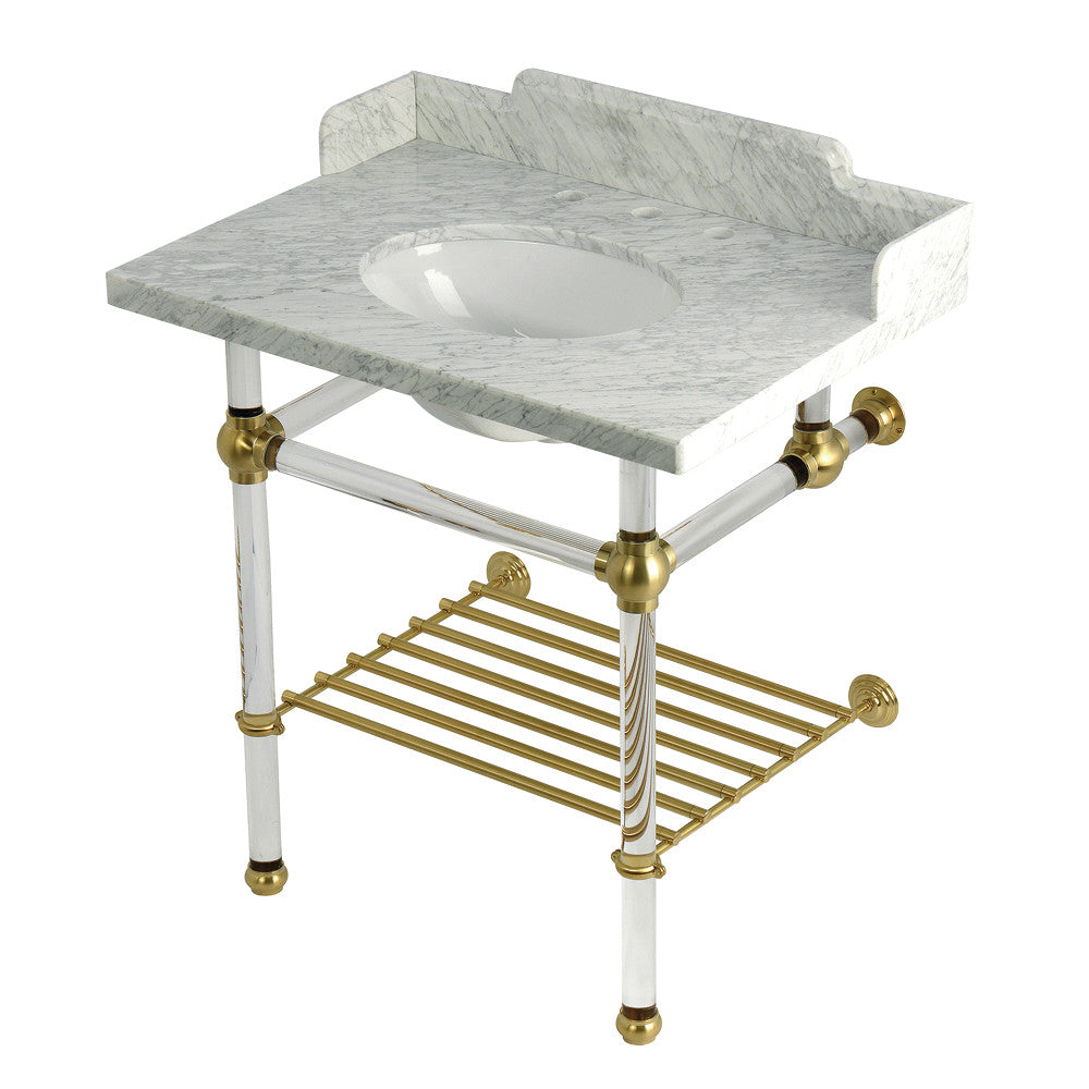 Pemberton 30 Inch Console Sink in Carrara Marble