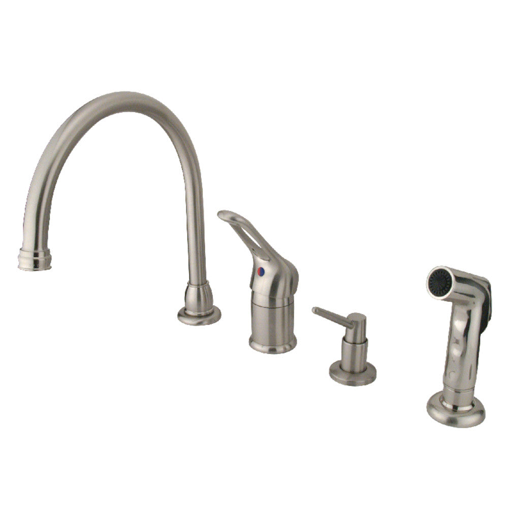 Wyndham Widespread Kitchen Faucet in Brushed Nickel