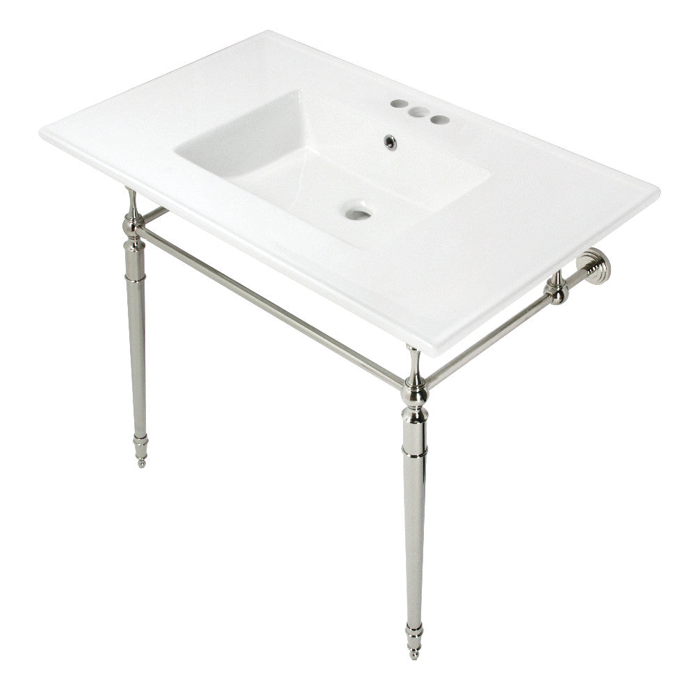Edwardian 37.38 Inch Console Sink in White