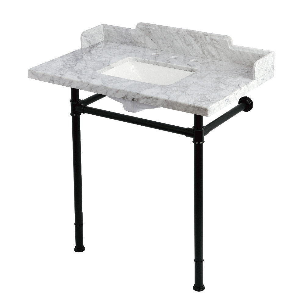 Wesselman 36 Inch Console Sink in Carrara Marble