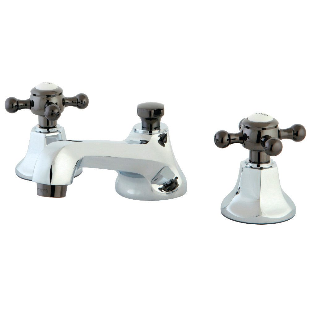 Water Onyx Widespread Bathroom Faucet in Polished Chrome/Black Stainless Steel