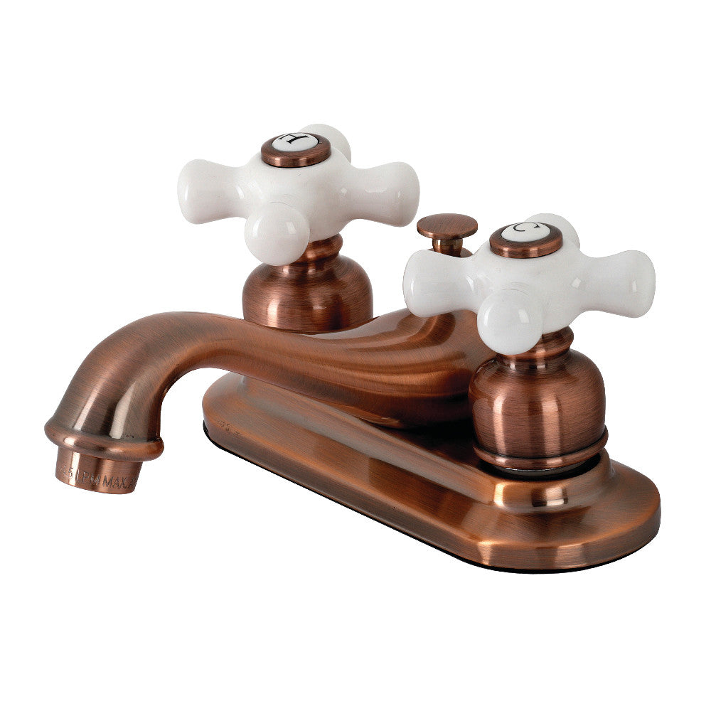 Restoration 4 Inch Centerset Bathroom Faucet in Antique Copper