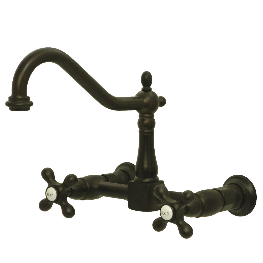 Heritage Wall Mount Kitchen Faucet in Oil Rubbed Bronze