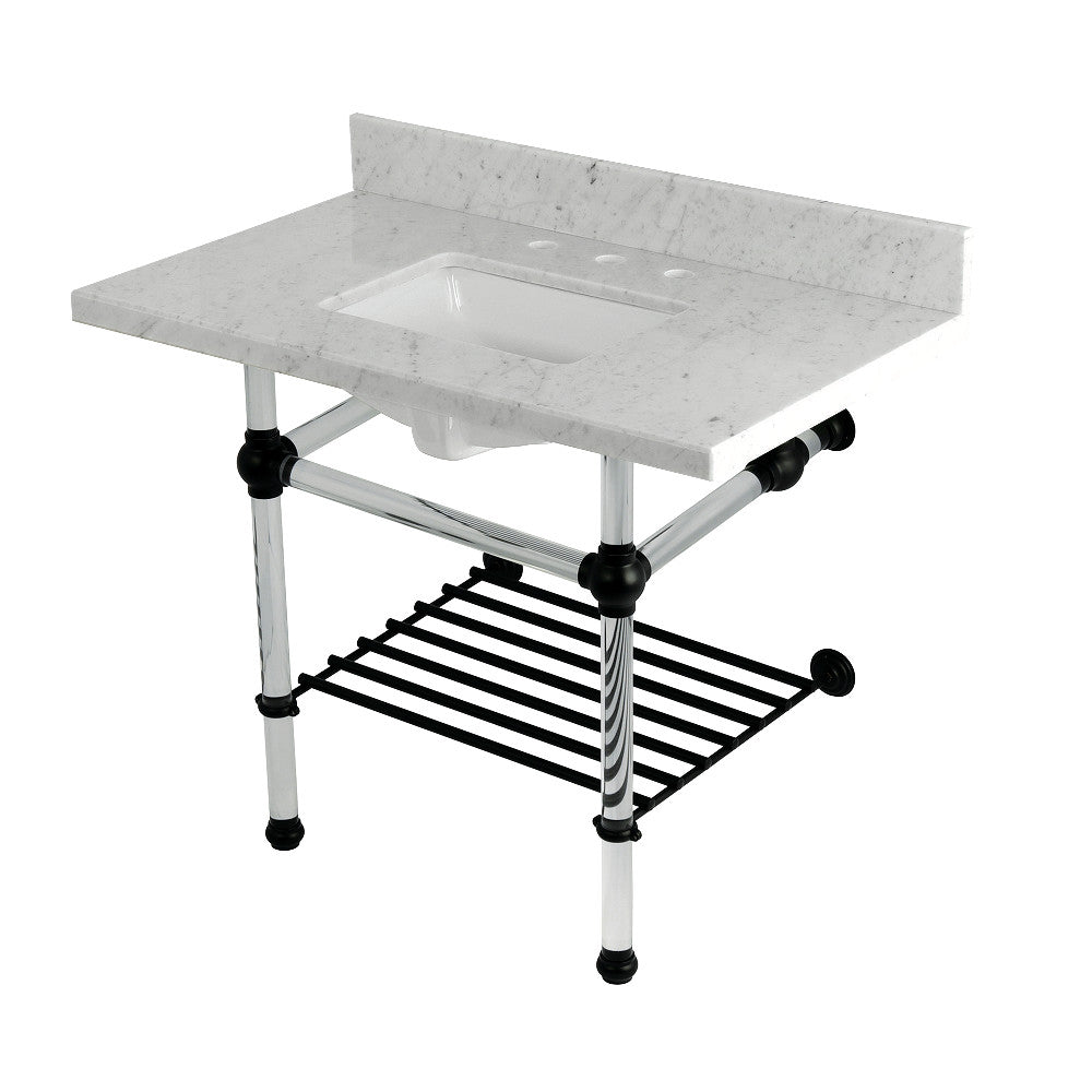 Templeton 36 Inch Console Sink in Carrara Marble