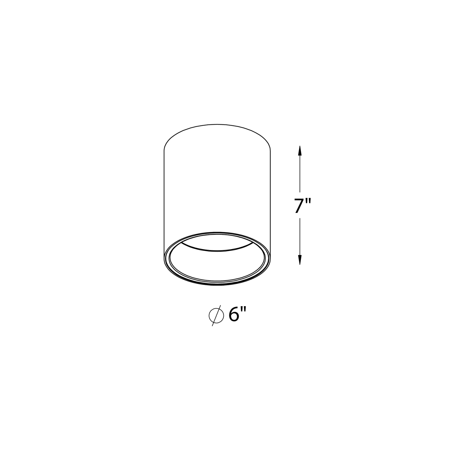 6in cylinder flushmount universal 120V-347V, 0-10V dimming
