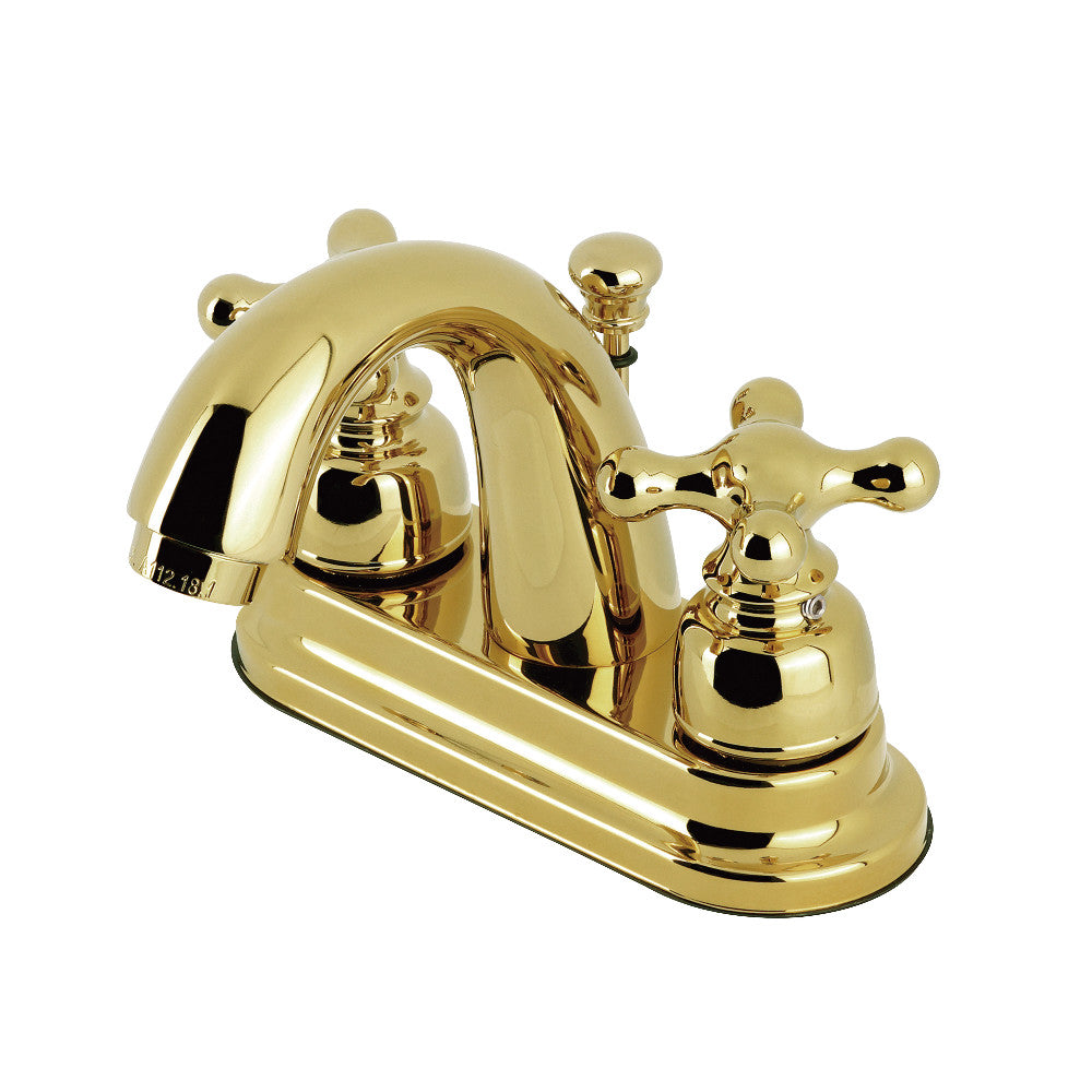 Restoration 4 Inch Centerset Bathroom Faucet in Polished Brass