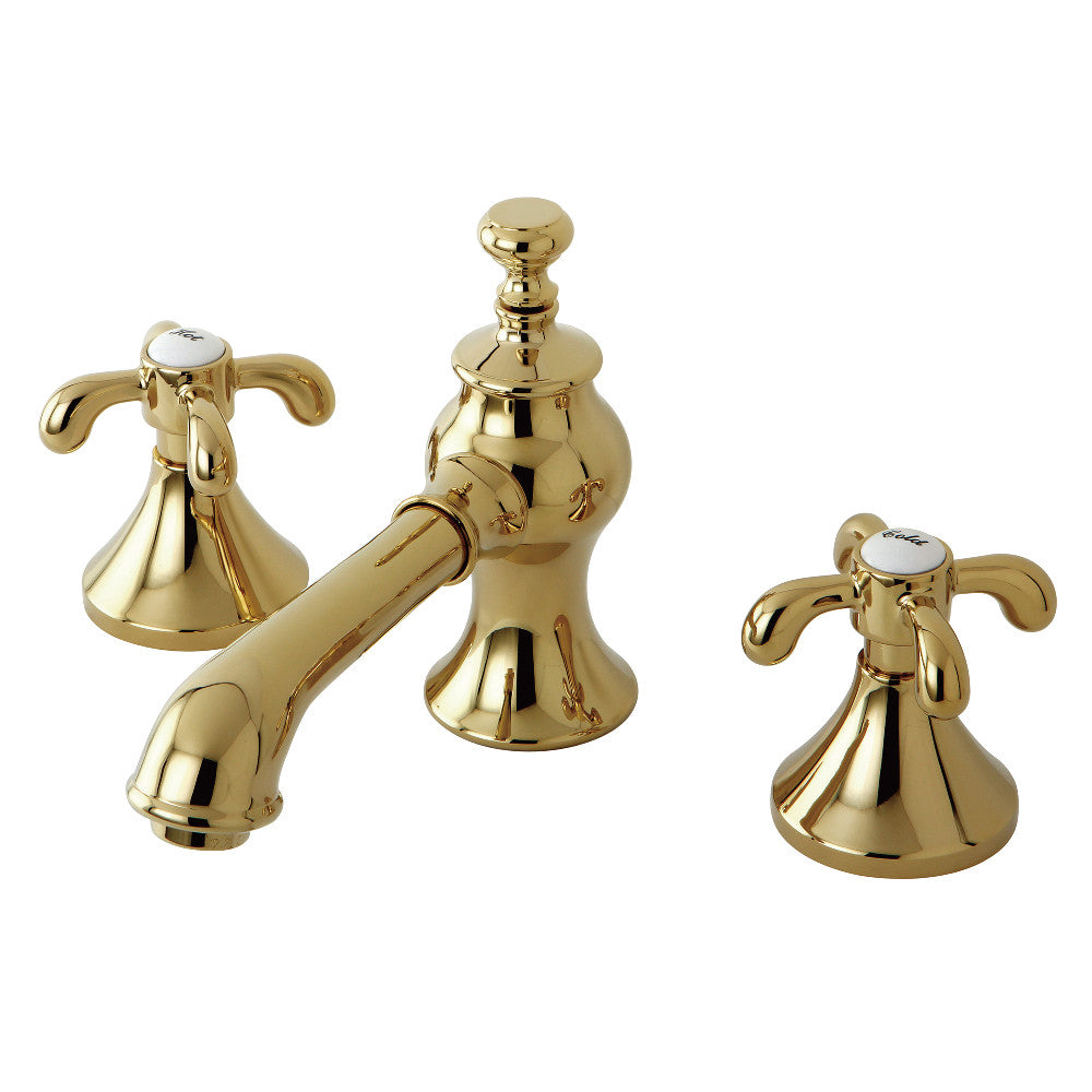 French Country Widespread Bathroom Faucet in Polished Brass