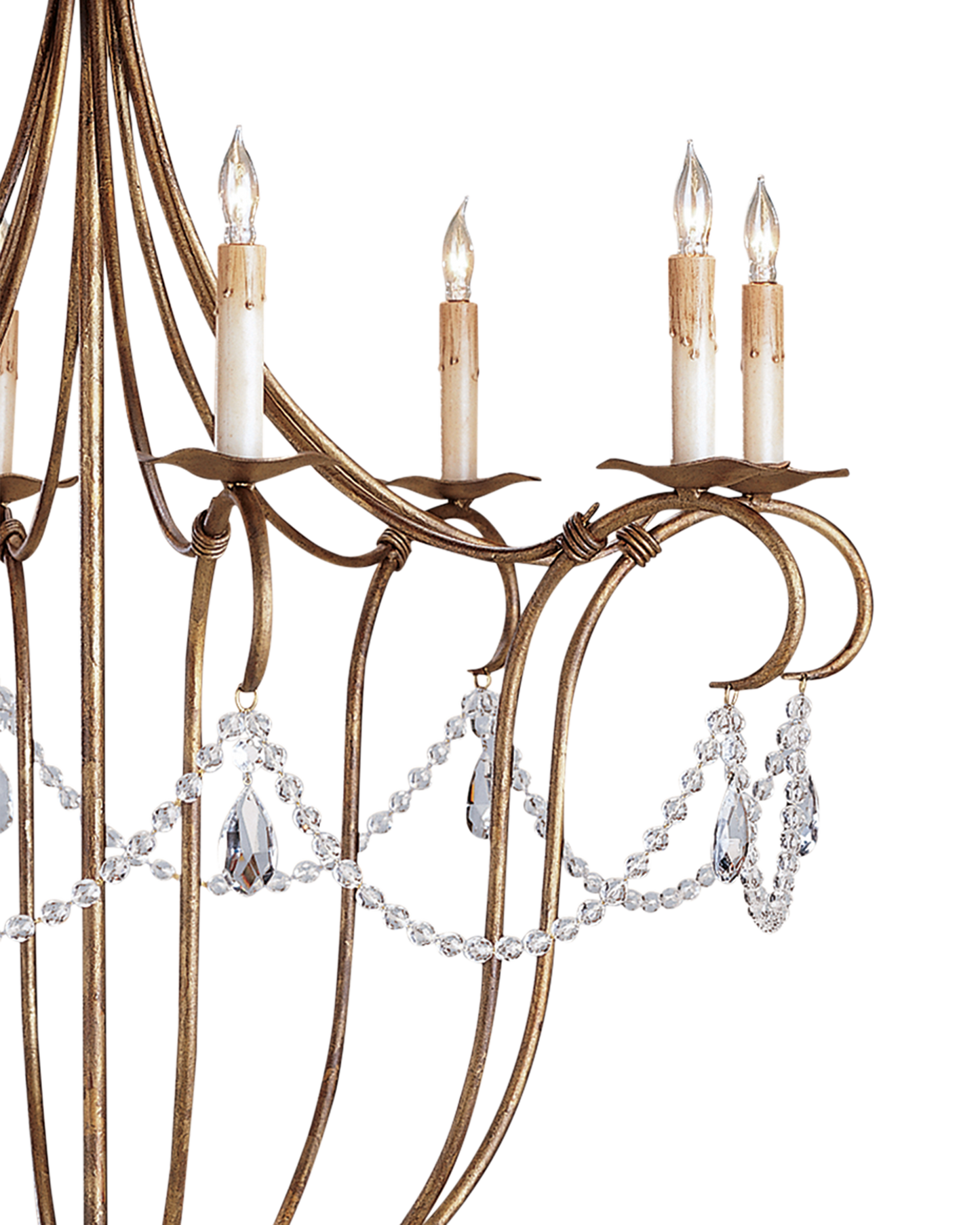 Crystal Lights Large Gold Chandelier