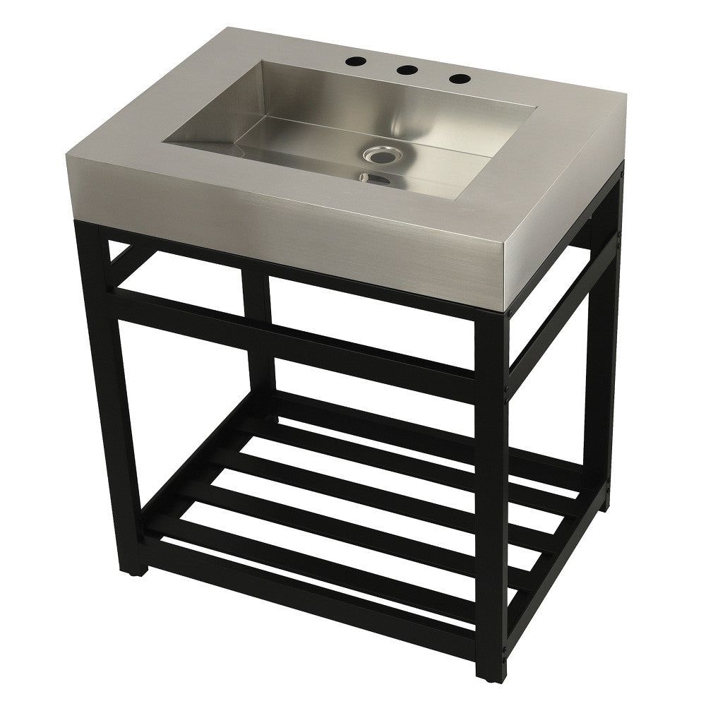 Kingston Commercial 31 Inch Console Sink in Brushed Black
