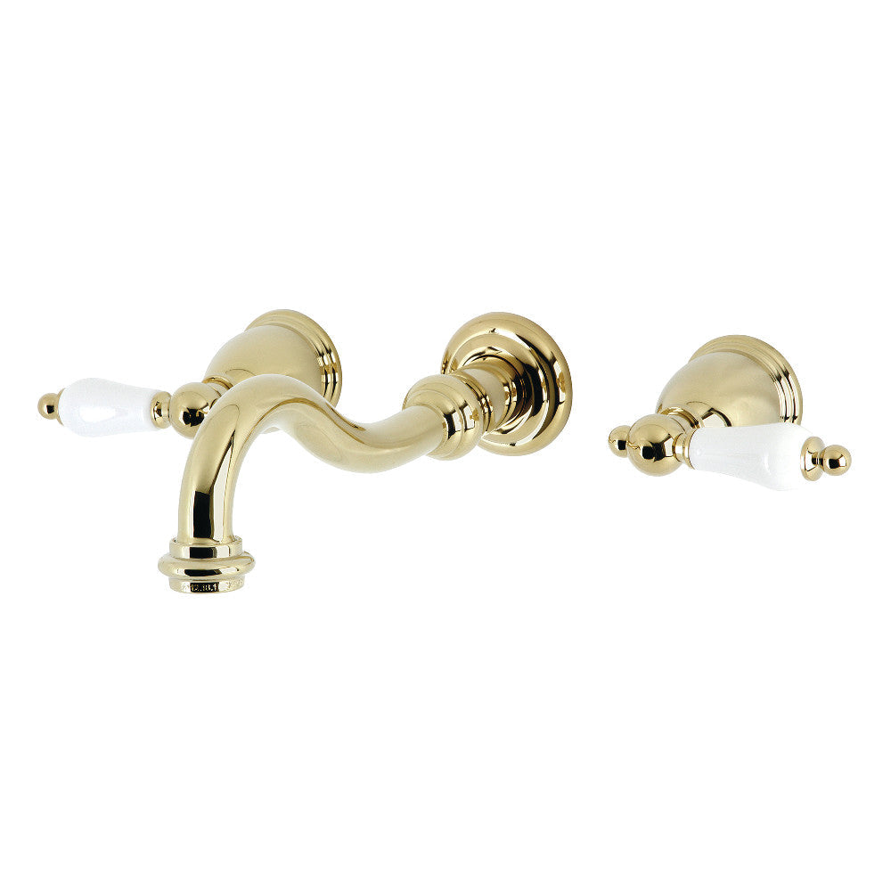 Vintage Wall-Mount Bathroom Faucet in Polished Brass