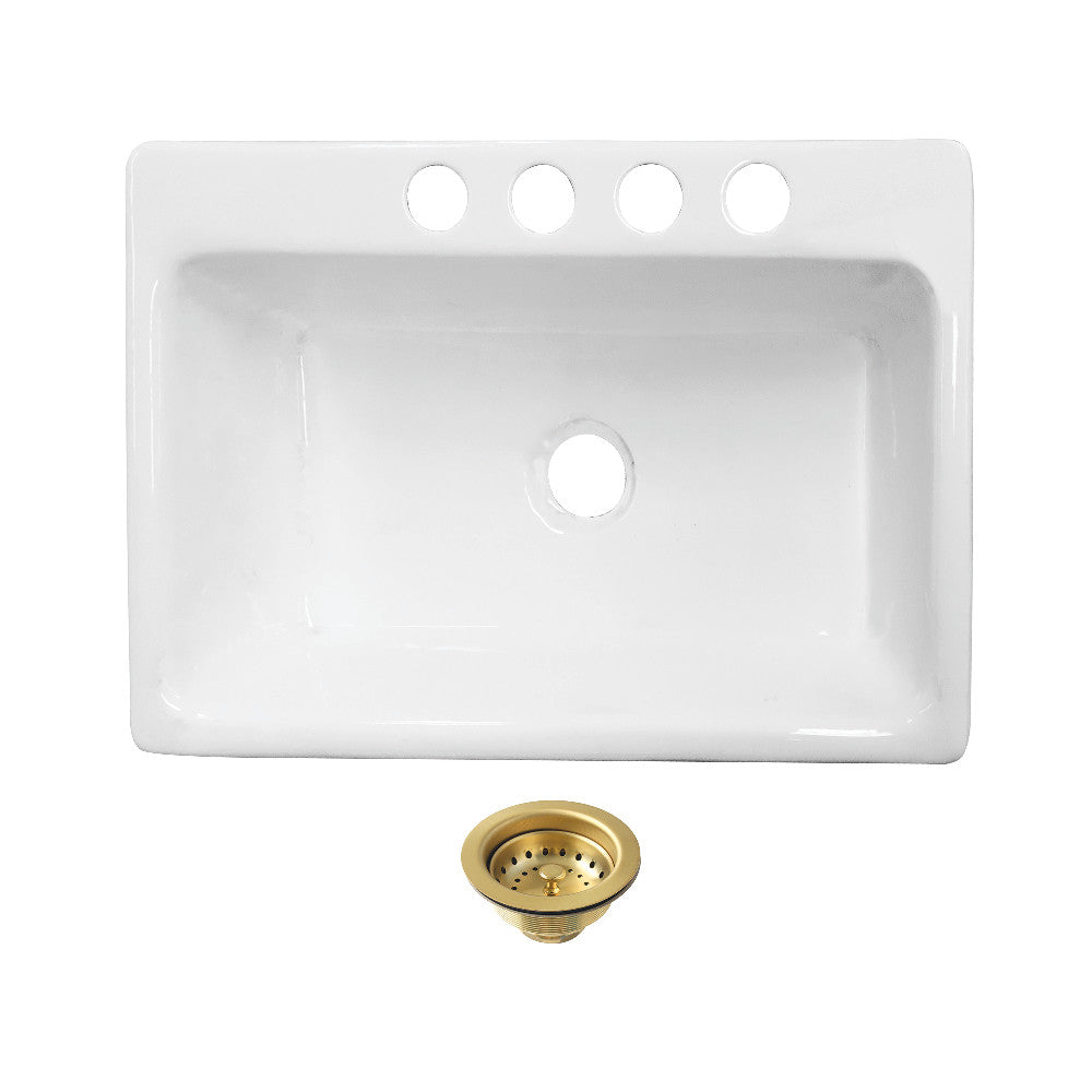 Towne 33 Inch Undermount Kitchen Sink in White