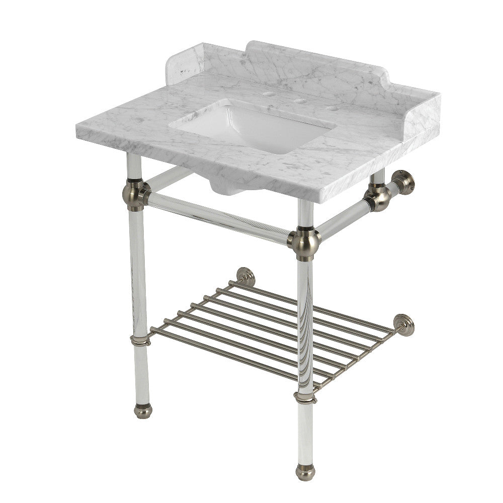 Pemberton 30 Inch Console Sink in Carrara Marble