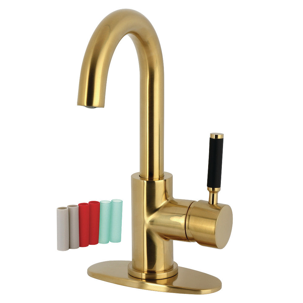 Kaiser Single-Hole Bathroom Faucet in Brushed Brass