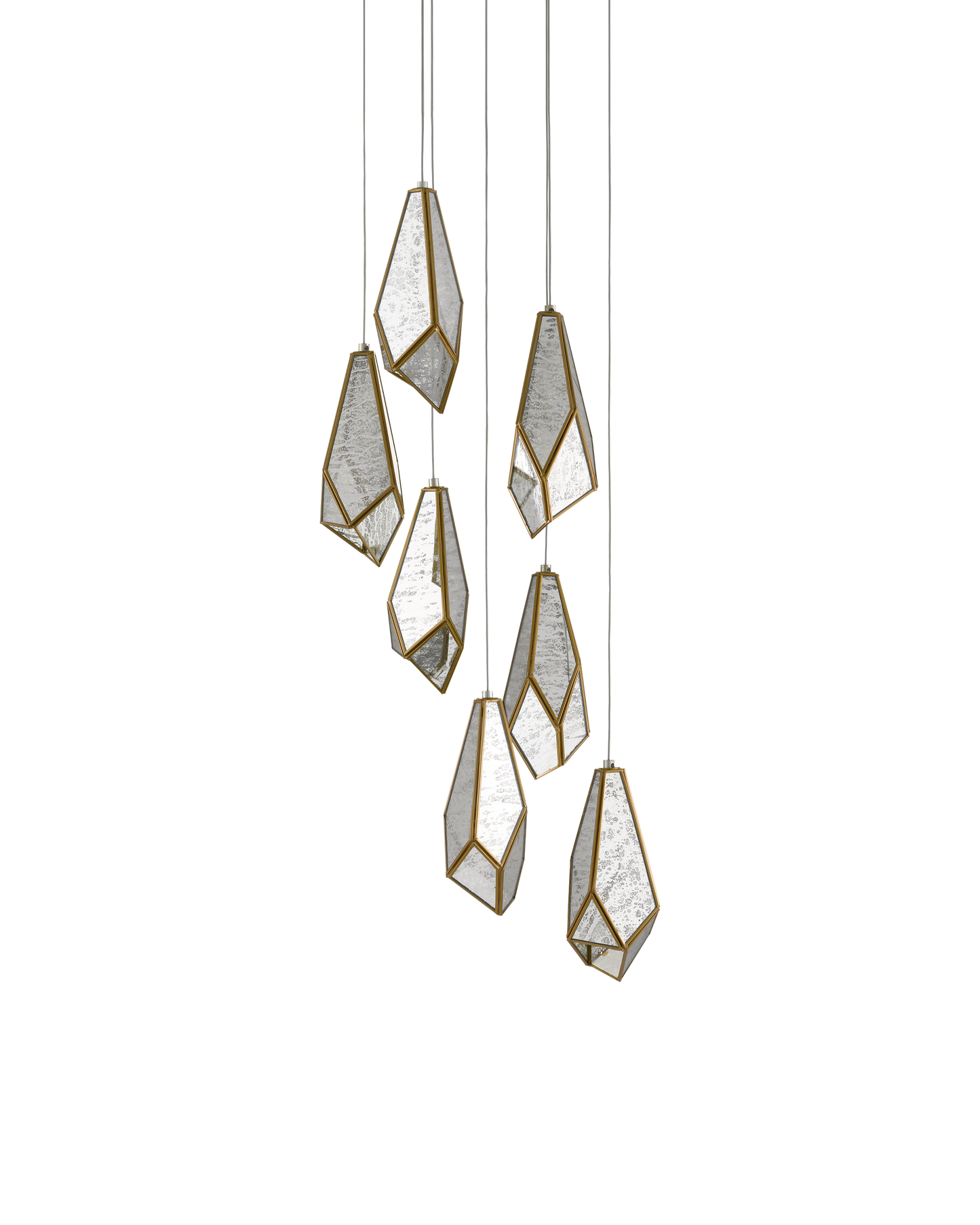 Glace Mirror 7-Light Round Multi-Drop Pendant