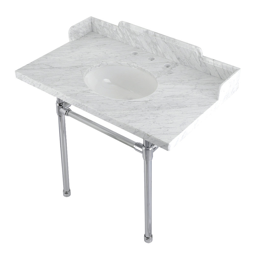 Dreyden 36 Inch Console Sink in Carrara Marble