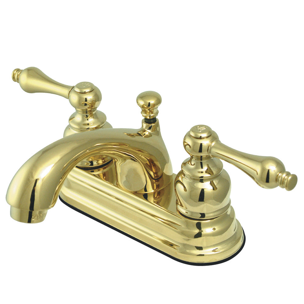 Vintage 4 Inch Centerset Bathroom Faucet in Polished Brass
