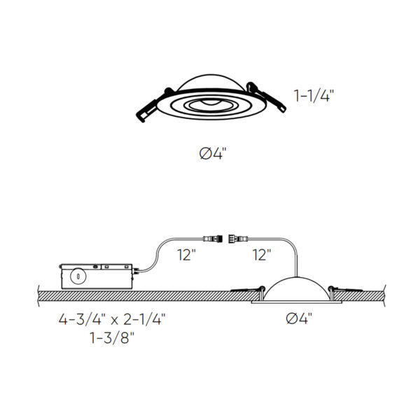 3" Flat Gimbal Recessed