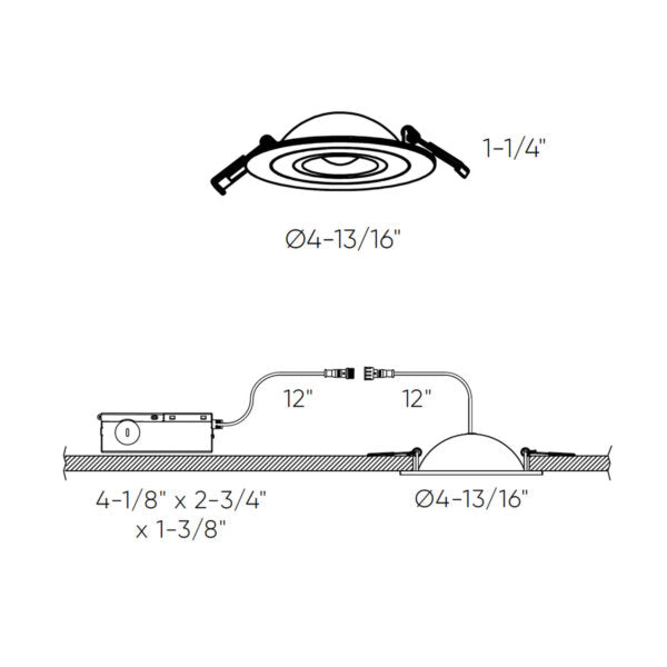 4 Inch Flat Recessed LED Gimbal Light